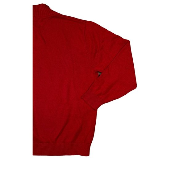 NAUTICA Sweater Men's L/S Shaker Stitch 1/4 Button Up High Neck Pullover Red 2XL - Picture 9 of 11